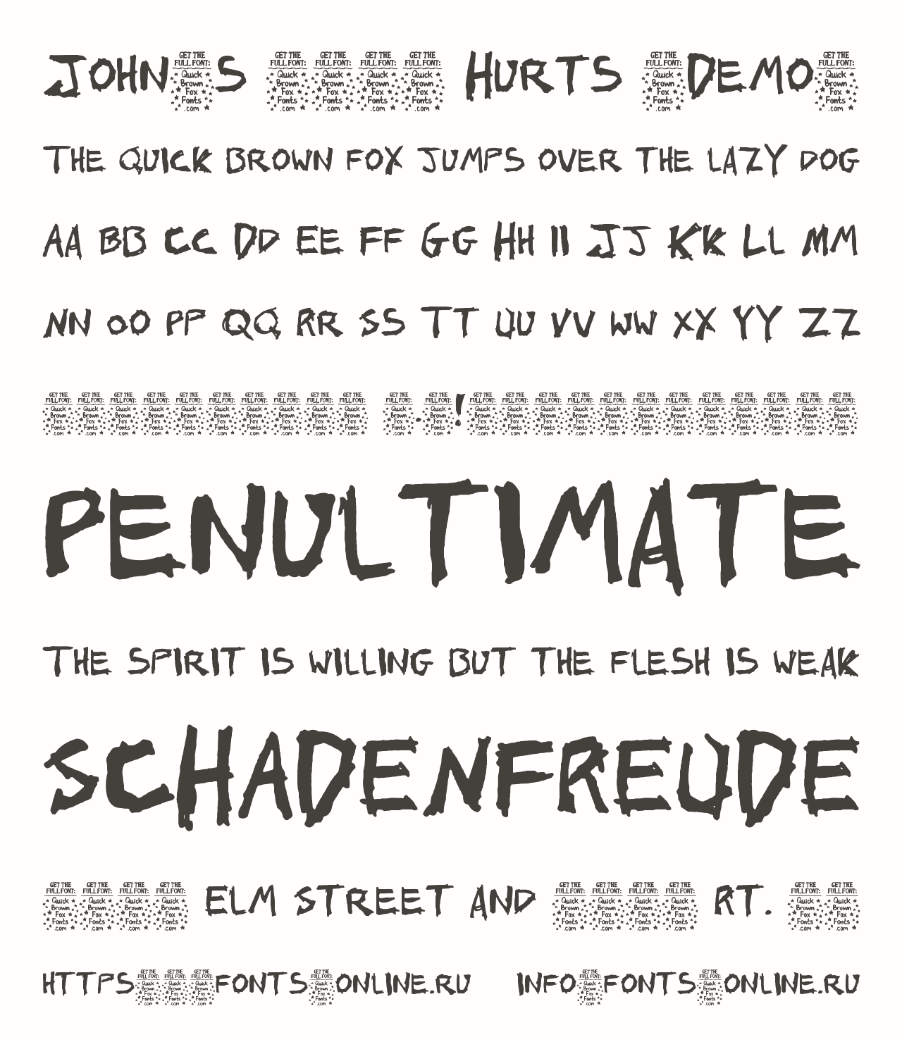 John\u0027s 1000 Hurts (Demo) Free Font Download